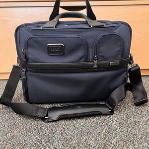 Tumi Alpha Expandable Organizer Brief Blue